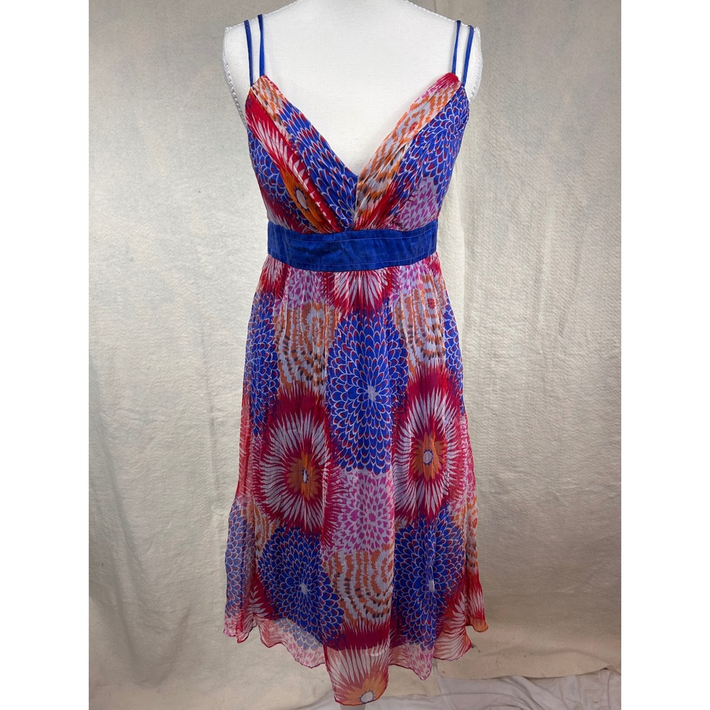 Oleg Cassini OC by OC Festival Y2K Whimsigoth Boho Chic Dopamine Silk Dress 8